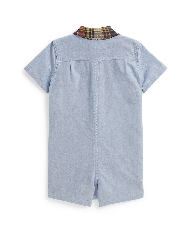 Polo Ralph Lauren Baby Boys' Madras-Collar Oxford Shortall