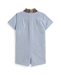 Polo Ralph Lauren Baby Boys' Madras-Collar Oxford Shortall