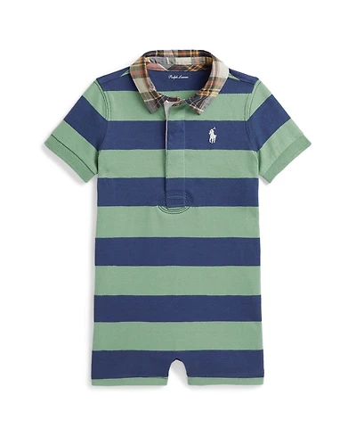 Polo Ralph Lauren Baby Boys' Madras-Collar Striped Shortall