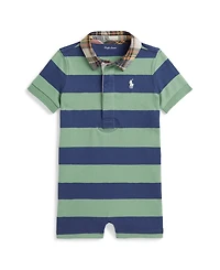 Polo Ralph Lauren Baby Boys' Madras-Collar Striped Shortall