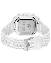 Lacoste Men's LC33 Square White Silicone Strap Watch, 44x50mm