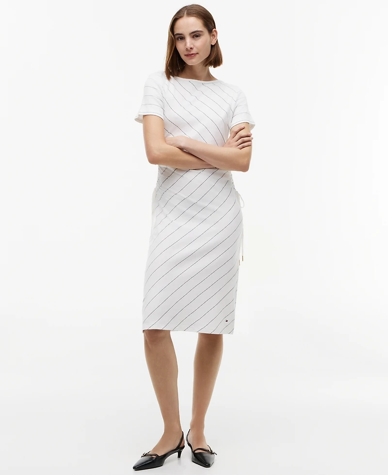 Tommy Hilfiger Women's Striped Boat Neck T-Shirt Dress