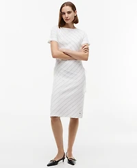 Tommy Hilfiger Women's Striped Boat Neck T-Shirt Dress