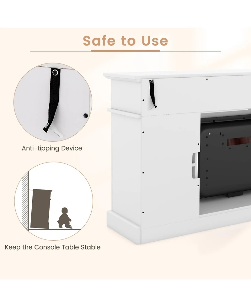 Sugift Fireplace Tv Stand for TVs up to 65 in with Cabinets and Remote