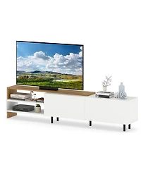 Sugift Modern Tv Stand for TVs up to 80 in with Cabinets and Shelves