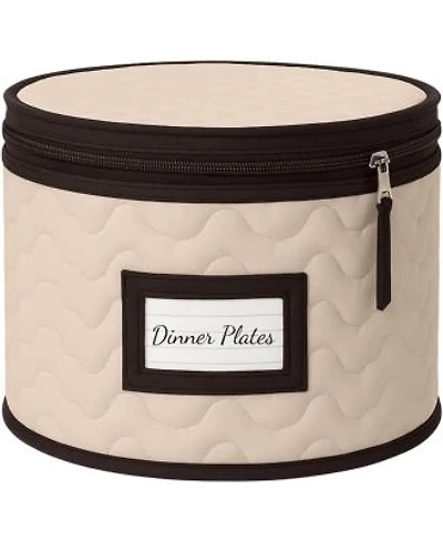 Florida Brands Quilted Microfiber China Organizer Box With Dividers Protects Organizes Up To 12 Pieces Ideal For Seasonal Dishware Protection