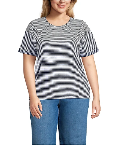 Lands' End Plus Oversized Supima Short Sleeve Crew Neck T-Shirt