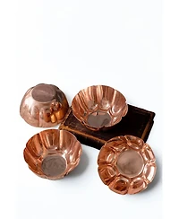 Coppermill Kitchen, Vintage Inspired Copper Fluted Bowls with Crown Engraving - Set of 2
