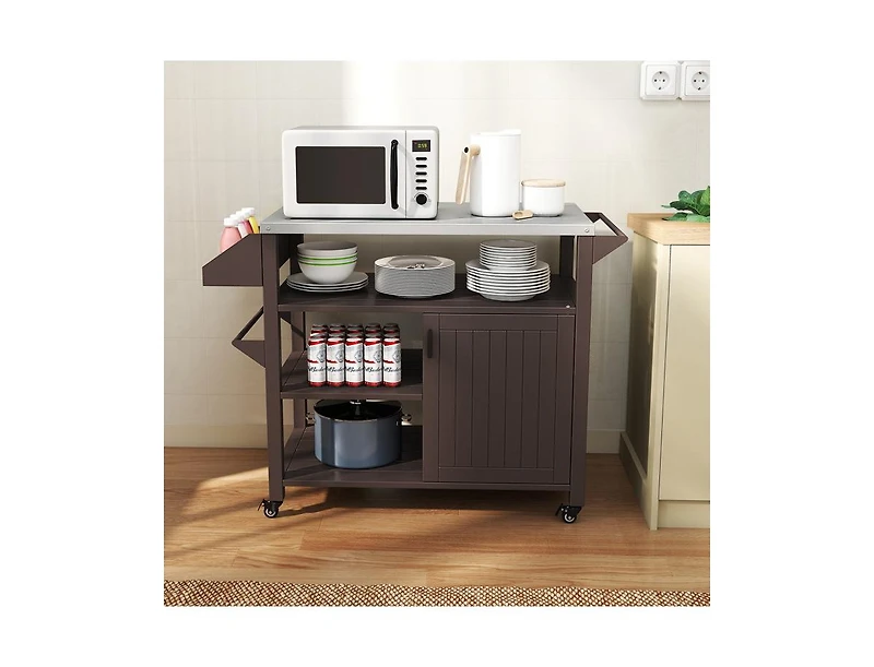 Slickblue Outdoor Grill Cart with Storage Cabinet and Shelves