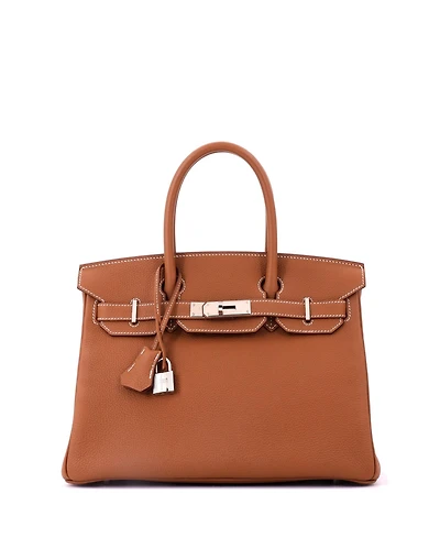 Pre-Owned HERMES Birkin 30 Handbag Brown Togo with Palladium Hardware