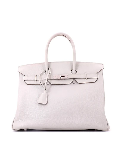 Pre-Owned HERMES Birkin 35 Handbag Grey Togo with Palladium Hardware
