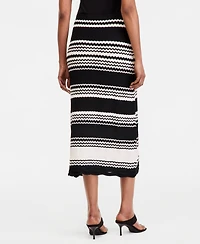 I.n.c. International Concepts Women's Stripe Crochet Midi Skirt, Macy's Exclusive