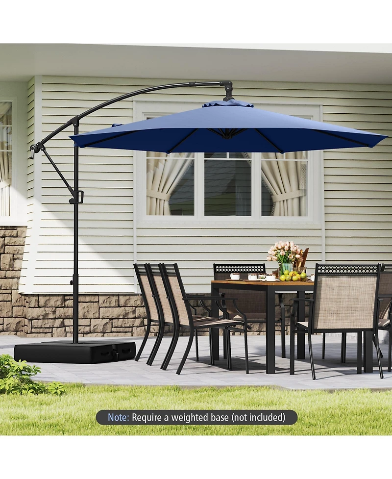 Sugift 10 ft Offset Hanging Umbrella with Base and Tilt Function