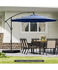Sugift 10 ft Offset Hanging Umbrella with Base and Tilt Function