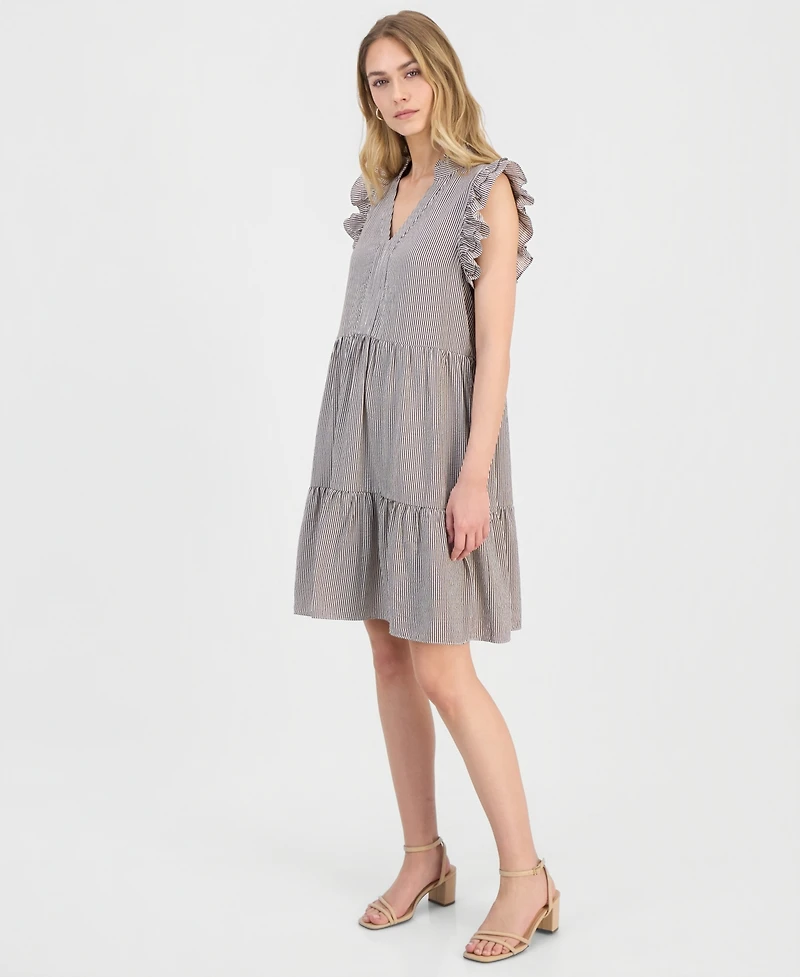 Sandra Darren Petite Ruffled Tiered Shift Dress