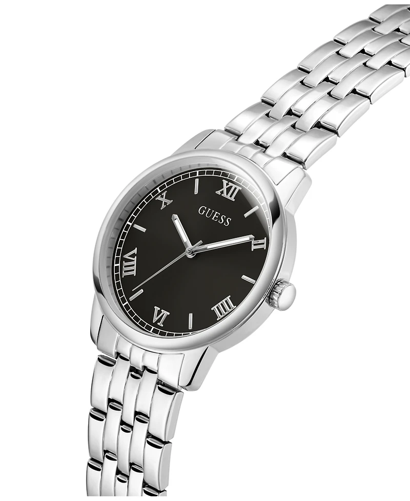 Guess Men's Silver-Tone Analog Watch, 40mm