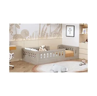 flynama Wood Platform Bed Guardrail