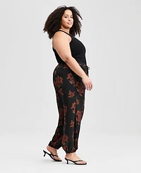 And Now This Trendy Plus Floral Balloon-Leg Drawstring Pants, Macy's Exclusive