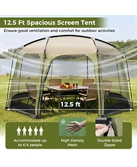 Sugift Six to Eight Person Canopy Tent with Zippered Door