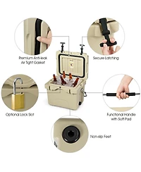 Sugift 16 Quart Insulated Cooler with Cup Holders and Carry Handle