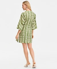 I.n.c. International Concepts Women's 3/4-Sleeve Printed Kimono Dress, Macy's Exclusive