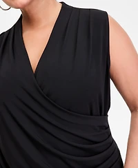 I.n.c. International Concepts Plus Sleeveless Draped Top, Macy's Exclusive