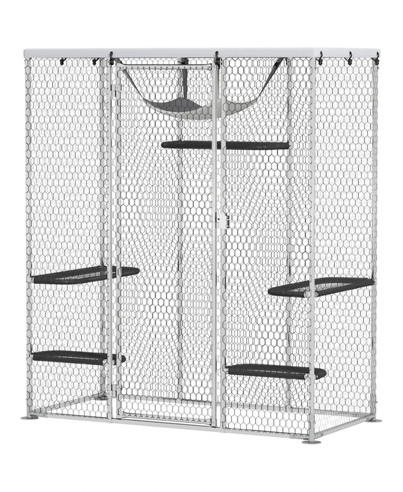 Zeus and Ruta Outdoor Walk In Cat Cage for Patio Large Pet Enclosure Backyard Playpen