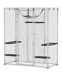 Zeus and Ruta Outdoor Walk In Cat Cage for Patio Large Pet Enclosure Backyard Playpen