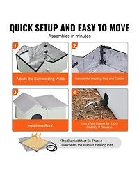 Zeus and Ruta Foldable Heated Cat House with Warmer Pad Large Kitty Shelter Green