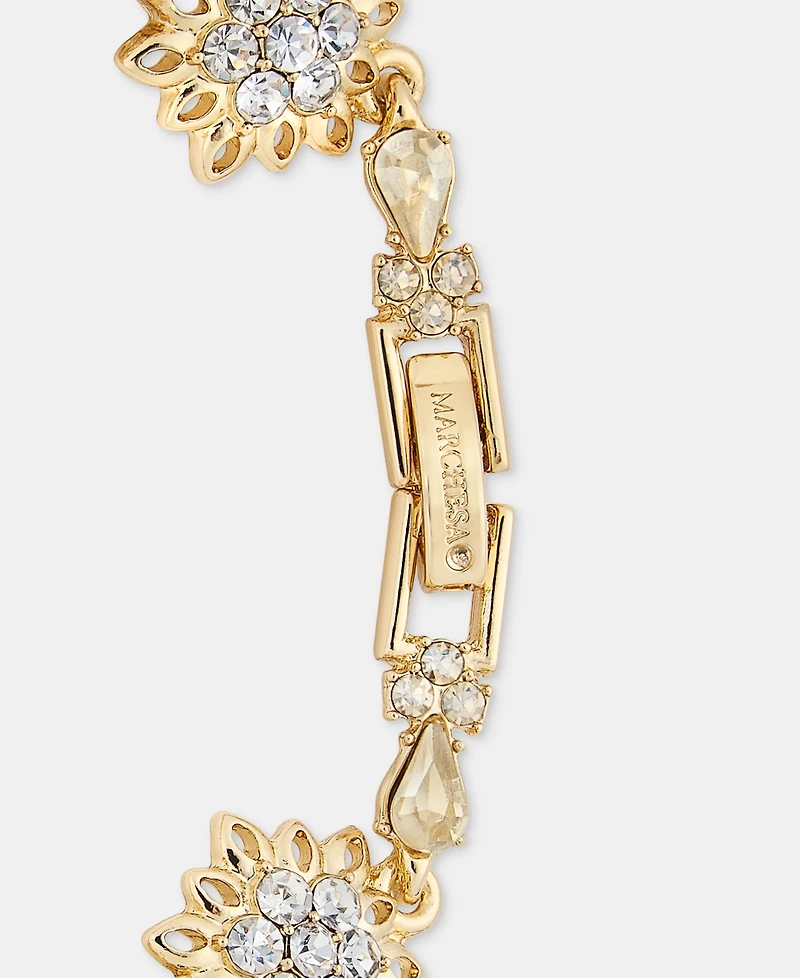 Marchesa Crystal Flower Statement Flex Bracelet