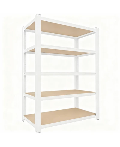 Yigii Adjustable 5-Tier Metal Connector Shelving - Heavy Duty, Boltless, for Kitchen, Pantry, Garage