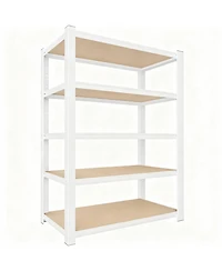 Yigii Adjustable 5-Tier Metal Connector Shelving - Heavy Duty, Boltless, for Kitchen, Pantry, Garage