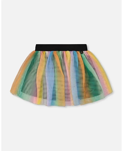 Deux par Deux Little Girls Printed Mesh Skirt