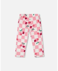 Deux par Deux Little Girls Cotton Jersey Capri Printed Cherries