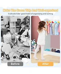 Sugift Kids Dress Up Storage Organizer with Built In Mirror