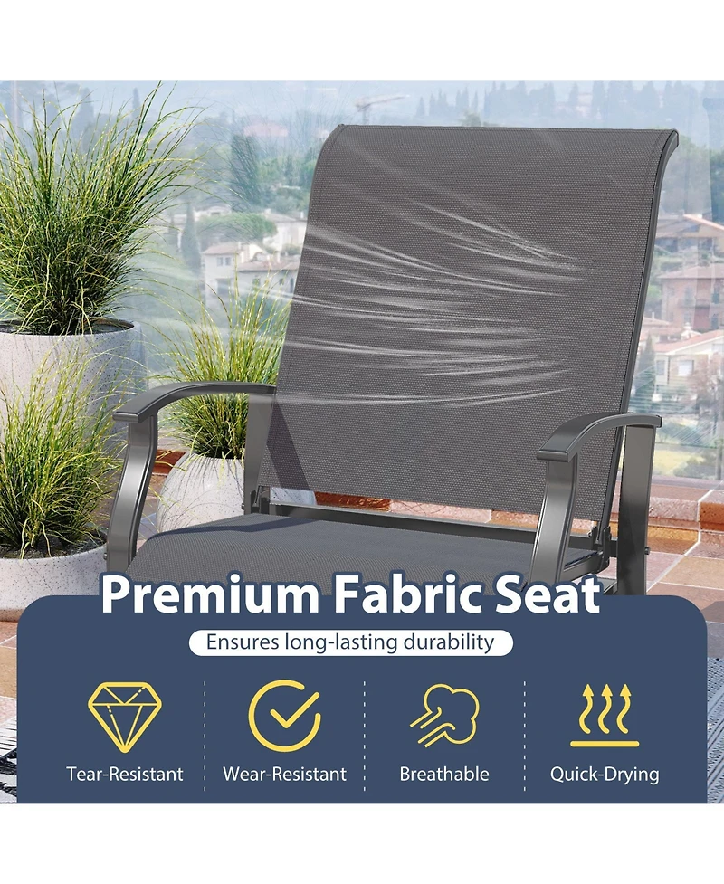 Sugift Outdoor Glider Chairs Set of Two with Ergonomic Seating