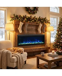 Mondawe Linear Recessed-in Electric Fireplace with Remote Control