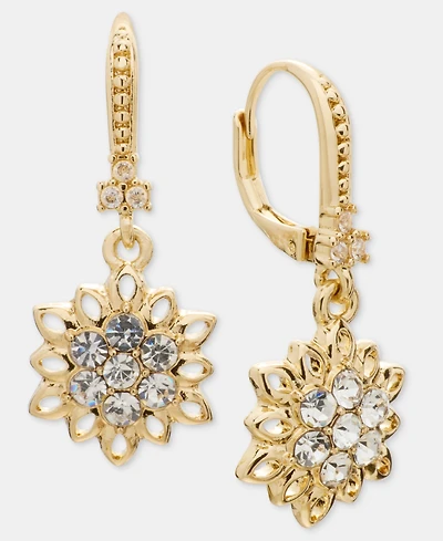 Marchesa Crystal Flower Drop Earrings