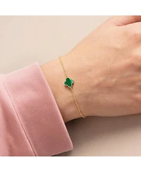 The Lovery Mini Malachite Single Clover Bracelet 14K Gold