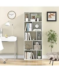 Slickblue 63 Inch 5-Tier Geometric 10-Cube Bookshelf Tall Bookcase