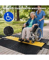 Yescom Rubber Cable Protector Ramp 5 Channel Heavy Duty Ada Compliant Driveway Road Hump Wire Cord Cover