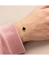 The Lovery Mini Onyx Single Clover Bracelet 14K Gold