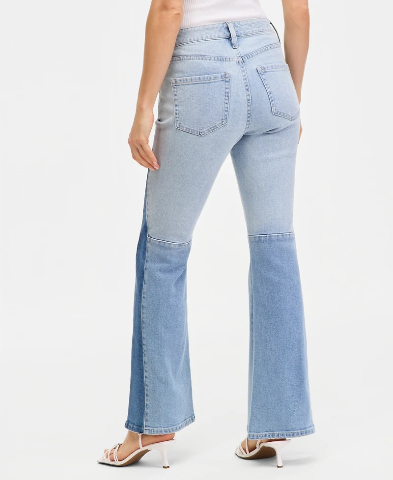 I.n.c. International Concepts Women's Colorblocked High Rise Flare Jeans, Macy's Exclusive