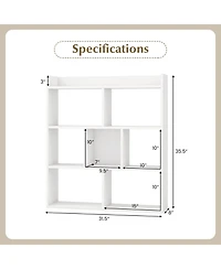 Slickblue 7 Cube Open Back Bookshelf with Anti Tip Safety Wall Anchor