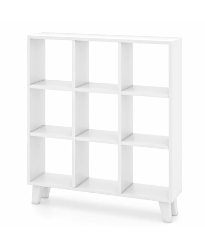 Slickblue 9-Cube Storage Bookcase with Removable Shelves and Lifted Base