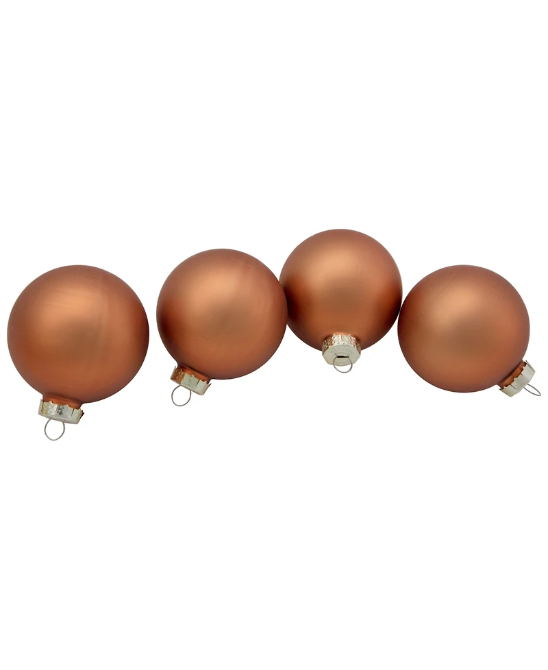 Northlight 9-Piece Shiny and Matte Copper Glass Ball Christmas Ornament Set 2.5" 65mm