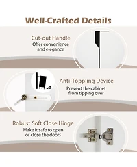 Sugift 42 in Sideboard Buffet Cabinet with Adjustable Storage Shelves