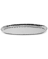 Classic Touch Stainless Steel Crushed Oblong Tray, 17.5"