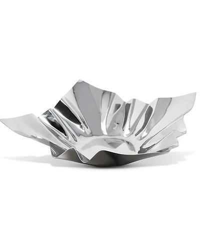 Classic Touch Stainless Steel Square Bowl, 12.25"