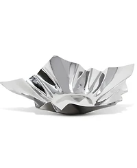 Classic Touch Stainless Steel Square Bowl, 12.25"